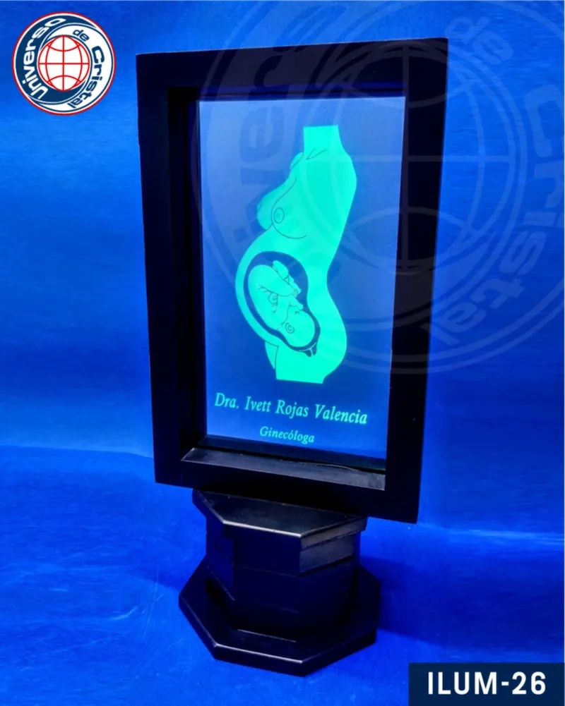 reconocimientos de cristal con iluminacion